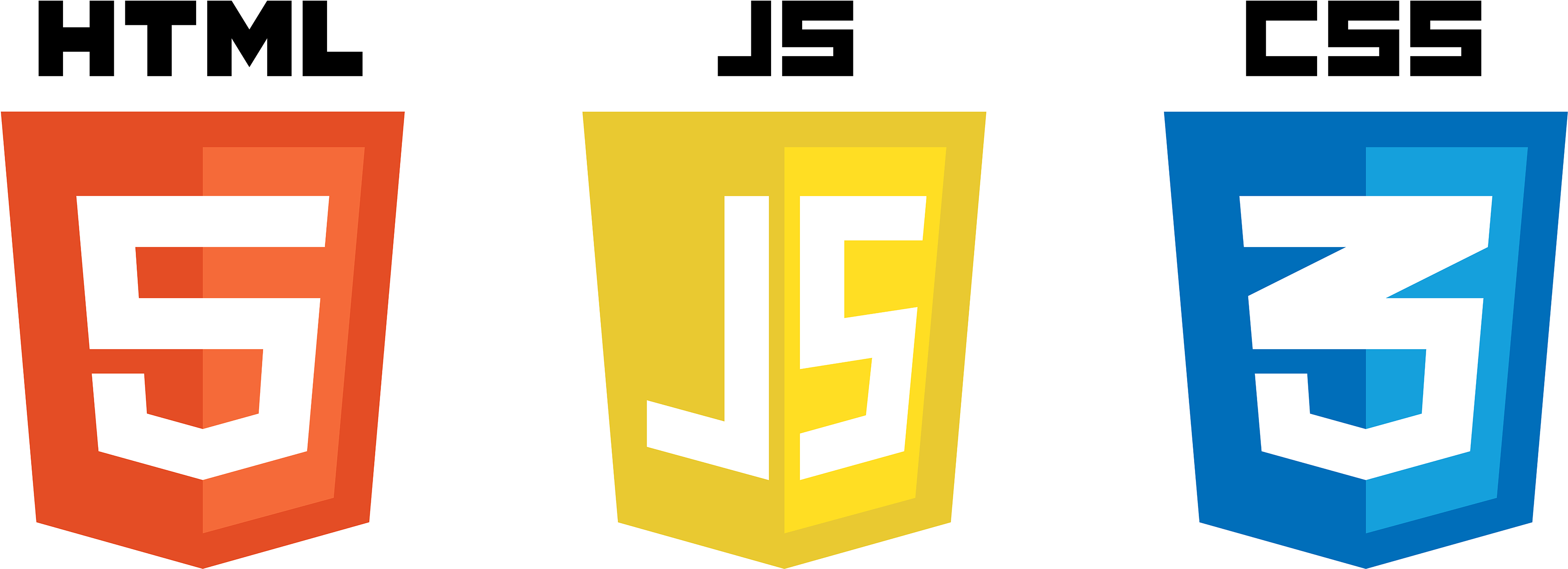 Logo des langages de programmation Html 5 Css 3 et JavaScript